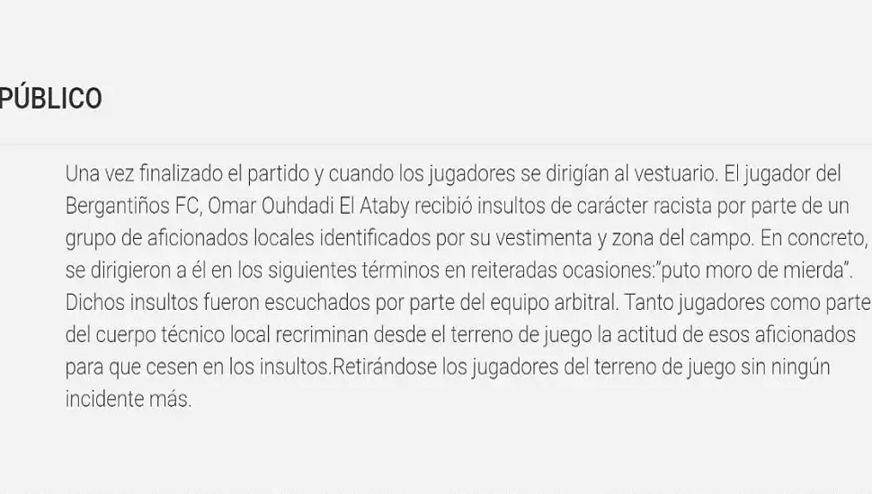 "Puto moro de mierda", el Real Ávila condena los insultos racistas en el Adolfo Suárez