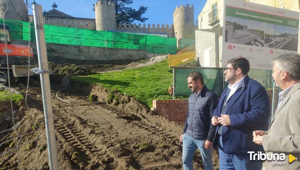 Avanzan las obras de las rampas mecánicas de la plaza de Ajates 