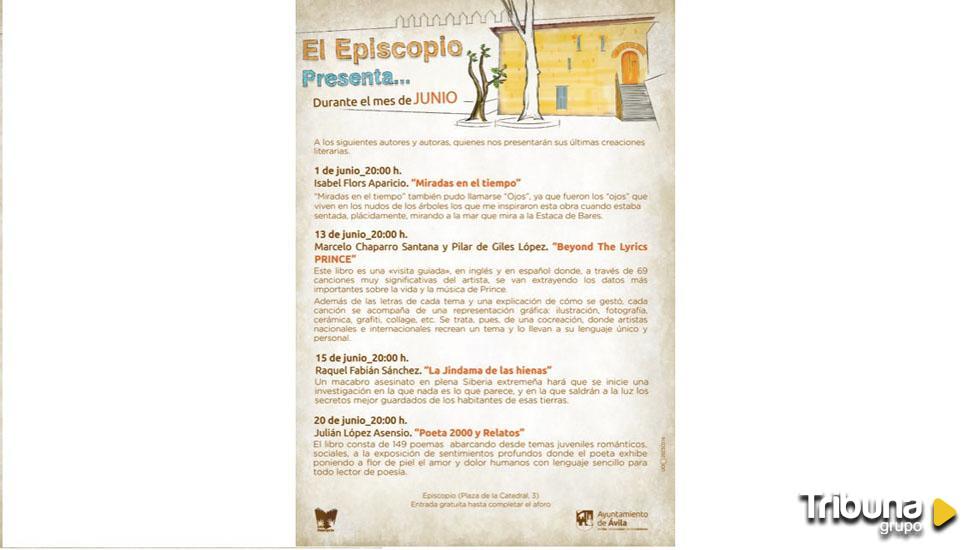 Cuatro obras literarias en el Episcopio en junio