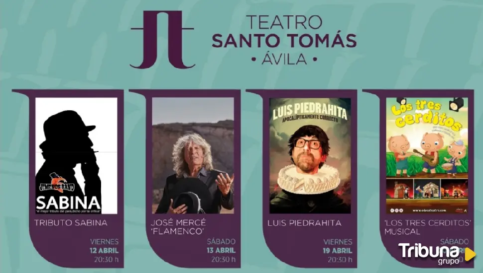 Música y humor en abril en el Teatro Santo Tomás