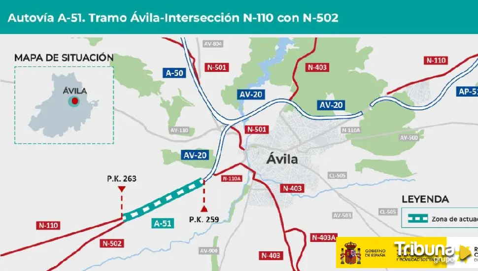 Adjudicada la redacción del proyecto del nuevo tramo de la A-51 en Ávila